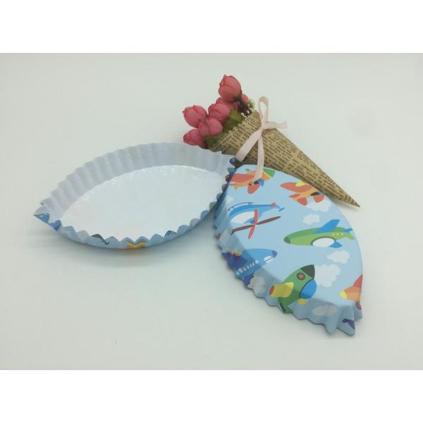 PET Film Green Cupcake Wrappers , Light Blue Color Cups Cupcake Liners Dessert Decor