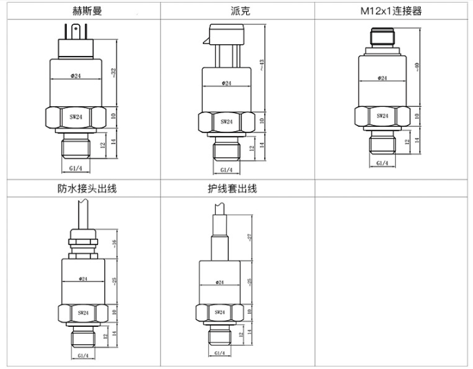 Industrial Water Oil Air Gas Pressure Sensor 10V 5V 4 - 20mA Output 700 Bar 1000 Bar
