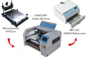 China Desktop SMT Production Line Solder Paste Screen Printer CHMT530P Pick And Place Machine SMT Reflow Oven BRT-420 wholesale
