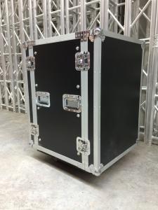China 12U Rack Flight Case / 9mm Thickness Plywood Black Amp Flight Case on sale