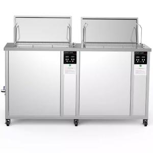 China Double Tanks Industrial Ultrasonic Parts Cleaner With Hot Air Drying 135L wholesale