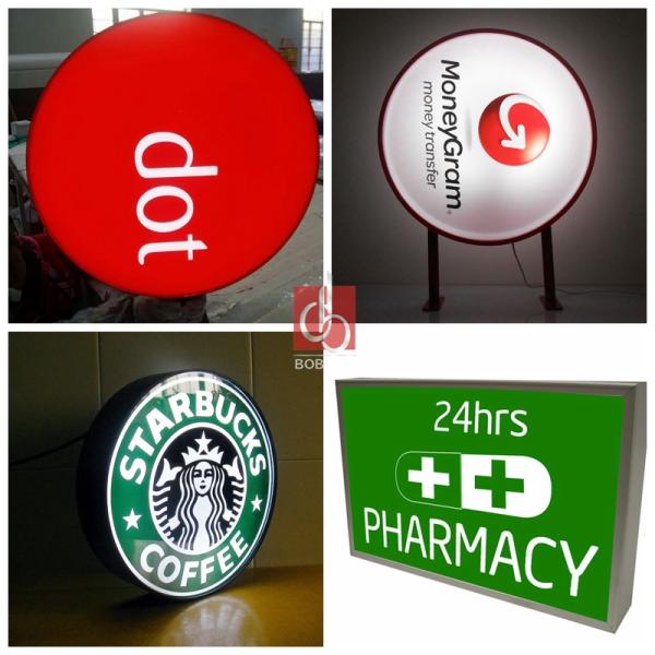 Wall Hanging Light box, Rotating Round Light Box , Vaccum Forming Acrylic light box