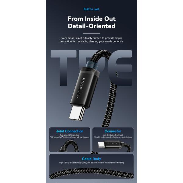 ESSAGER ES-X60 60W USB A to C Charging Cord USB C Cable