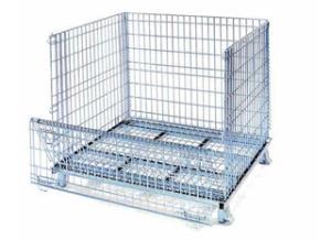 China Galvanized good quality industrial storage wire mesh stackable containers on sale