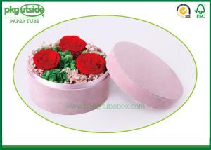 China Gift Packaging Round Cardboard Hat Boxes , Bouquet Flower Decorative Round Hat Boxes on sale