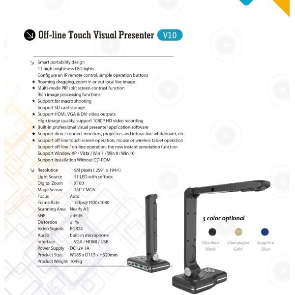 Multi Interface Smart Book Document Scanner Presentation Visualizer Camera