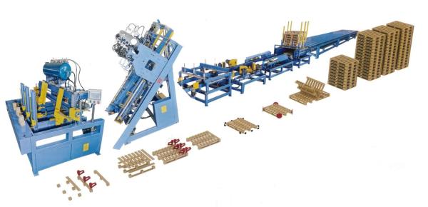 Quality Automatic Euro Block Wood Pallet Nailing Production Line Automated Line For European Pallet Making Machine for sale