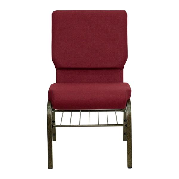 Close-up of metal chair frame and padding