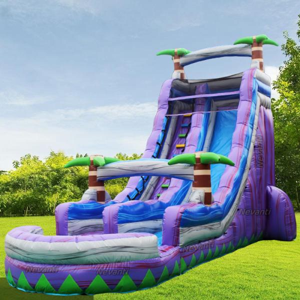 5-10 Passenger Capacity 2024 Inflatable White Water Slide Swing Set with Customized Color