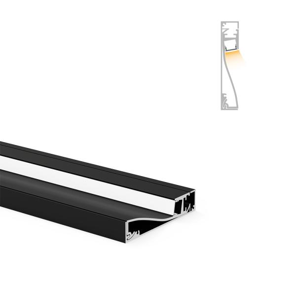 LED aluminum profile installation example showing recessed mounting