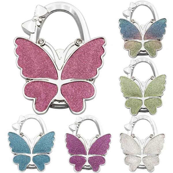 Table Butterfly Handbag Hanger Hook Foldable Portable for Purse Bag