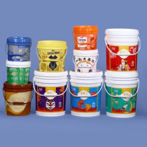 China Sale Food Grade 1L-20L Plastic Paint Bucket with Handle Sealing Lid and Customized Logo wholesale
