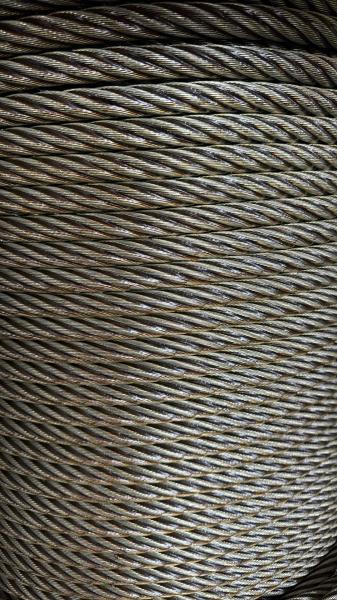 Quality Drawn Galanized Steel Wire Rope. Preformed, RHRL, Lube A2, API 9A Spec, EEIPS. 6xFI(29)+IWRC  Dia 26mm Crane Luffing for sale