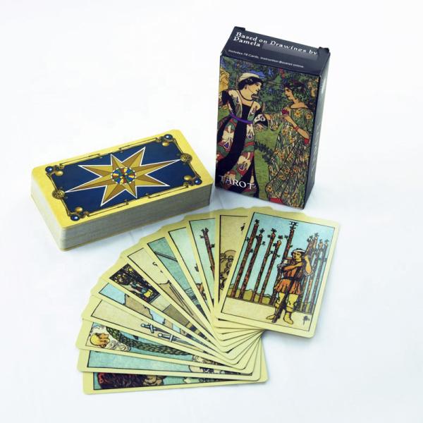 Quality 350gsm Classic Waite Tarot Personalised Playing Game Card Printing Set Bronzed Edge for sale