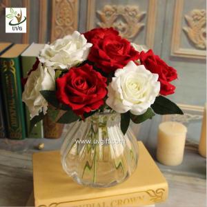China UVG FRS66 Floral design in cheap artificial red rose flower for wedding themes table decoration wholesale