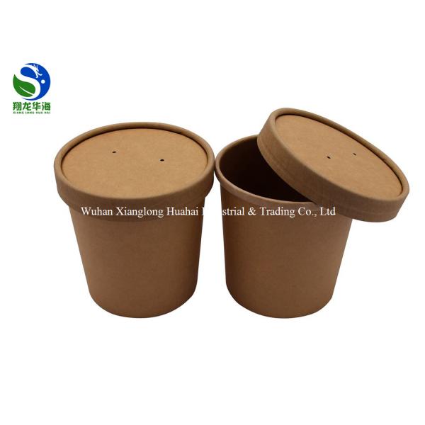 High-grade thickened disposable kraft paper bucket soup bowl snacks congee soup noodle takeaway package soup cup with ve