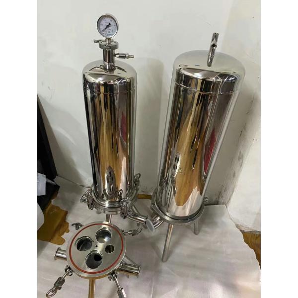 Microporous Multi Cartridge Filter Housing Stainless Steel Three Core Sanitary