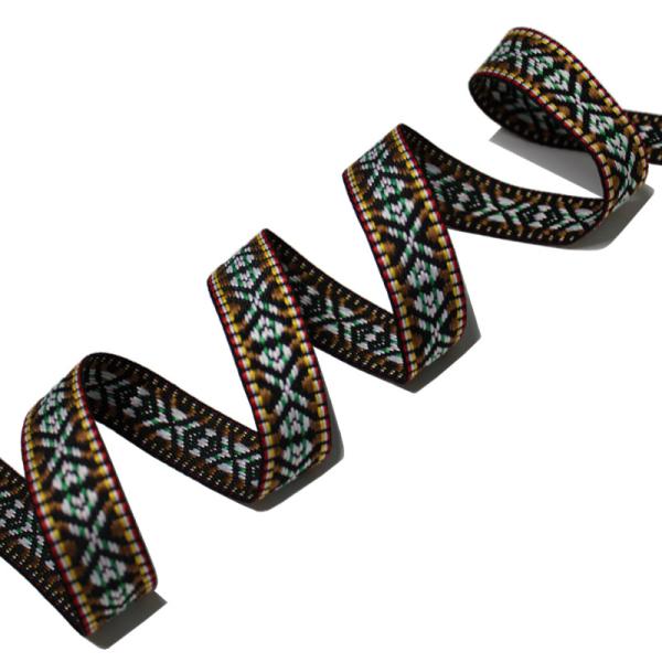 Width 20mm Ethnic Jacquard Webbing Patterned Decorative Webbing