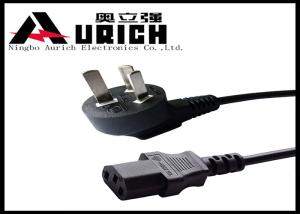 Pure Copper China Power Cord 3 Pin Flat Plug , CCC Power Cord For Computer
