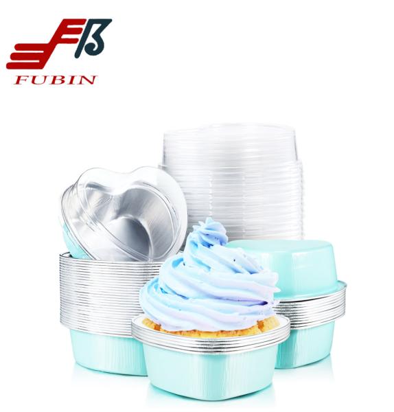 Quality 100ML Heart Shaped Aluminum Foil Turkey Pan Takeaway Roasting Pan Colored for sale