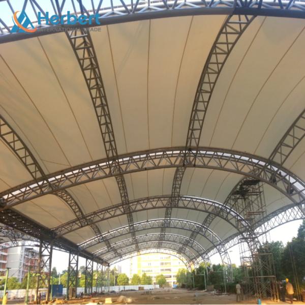 EPS Roof PVC PTFE Tensile Membrane Spatial Cable Domes Welding For Structure