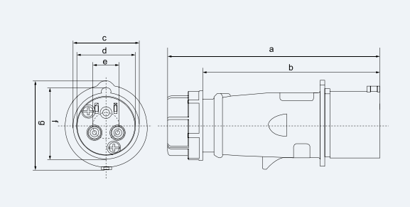 CEE/IEC Industrial Plug MODEL IP44 Waterproof Couplers Outdoor LED Display Connector