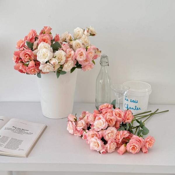 Korean style 12 head Elsa Rose Simulation Flower Rose Fake Flower Home Living Room Dining Table Decoration Photography Prop