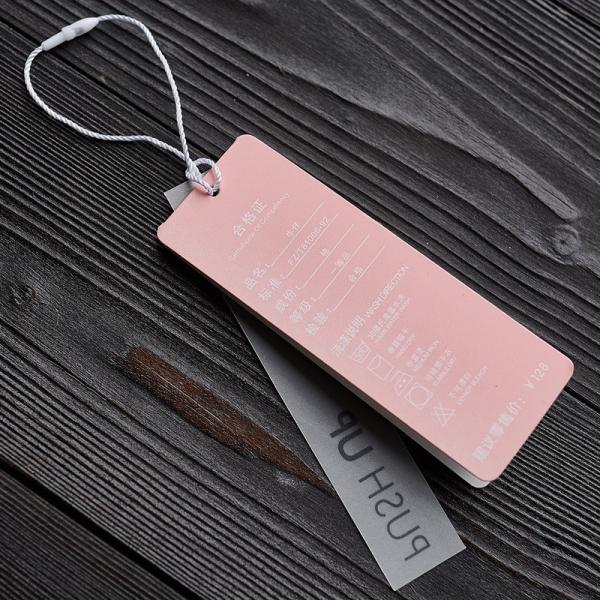 Pink Heart Shape Custom Die Cut Hang Tags For Women's Clothes