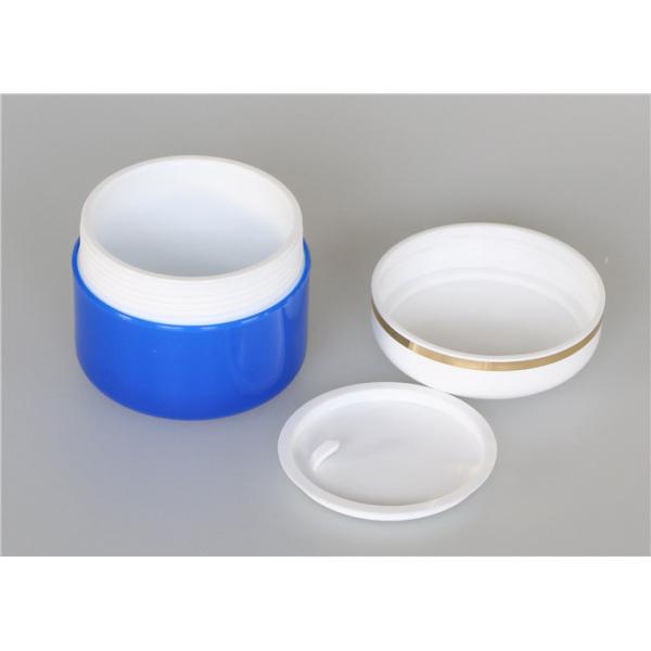 Airtight 50g Plastic Cosmetic Jars , Custom Tiny Blue Plastic Jars Unguent Packing