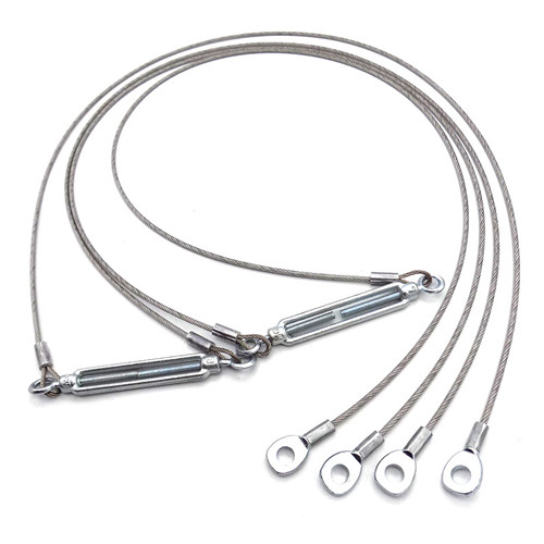 China Adjustable Knurled Nut Steel Cable Lanyard Without Coating Terminal Eyelet wholesale