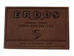 PU Embossed Leather Patches Nickel Free Plating custom embossed labels