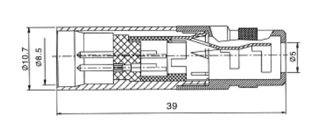 1000MΩ / AC500V 250VAC Mini Xlr Connector For 5mm Cables Soldering End Adapter