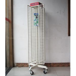 Removale 1650mm High 600mm Long Rotating Display Rack White Wire