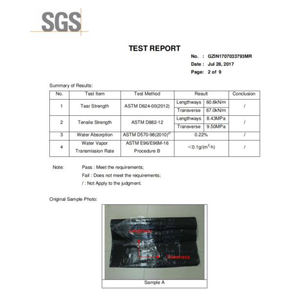 Bondsure® S-CLF Self Adhesive Waterproofing Membrane NS ND Type Super Tensile Strength