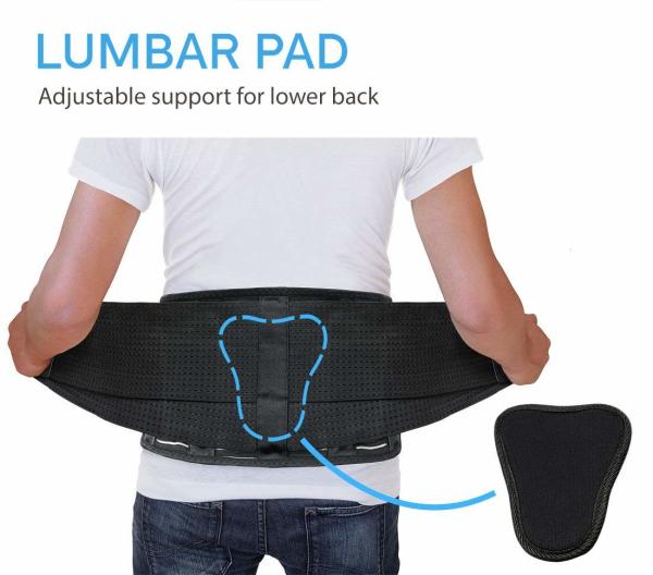 Quality L XL Elastic Lumbar Back Spine Brace With Lumbar Pad Adjustable Breathable for sale