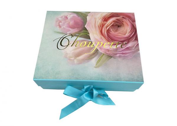 Quality Printed Flower Surface Environmental Folding Gift Boxes Magnetic Closure for sale
