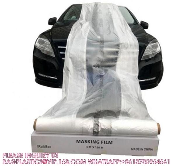 Quality Car Protective Film Manufacturer Auto Paint Pre Taped Masking Film Painters Plastic Sheeting Roll with Masking Tape for sale