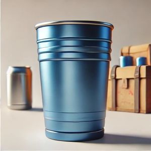 Dishwasher Safe 16oz Metallic Blue Aluminum Camping Cup Lightweight Durable