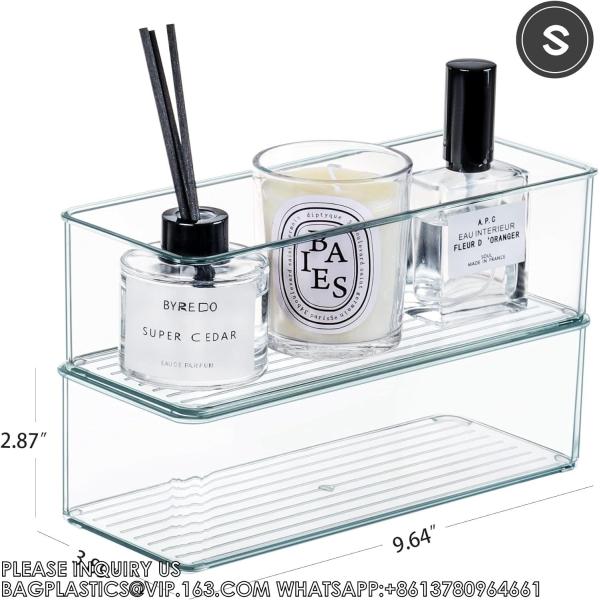 Clear Storage Bins Stackable Plastic Containers For Organizing, 8 PACK Multi-Size Organizer Bins For Freezer Pantry