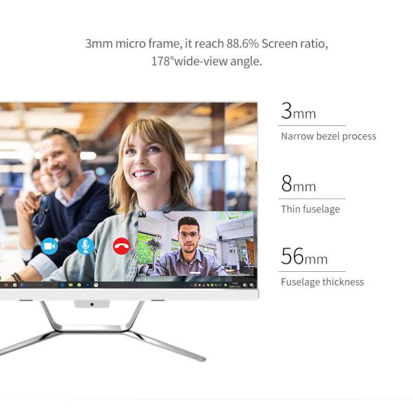 all in one pc 23.8inch Computer 23.8' CPU i3-3120 RAM 8GB SDD 480GB AIO PC with camera can add touch screen