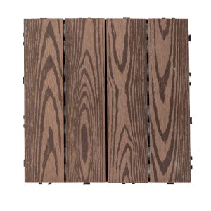 Wood WPC Composite Decking Tiles Rotproof Interlocking Wood Tiles