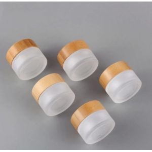 50g Plastic Small Cosmetic Sample Containers 46mm 120g Bamboo Lid