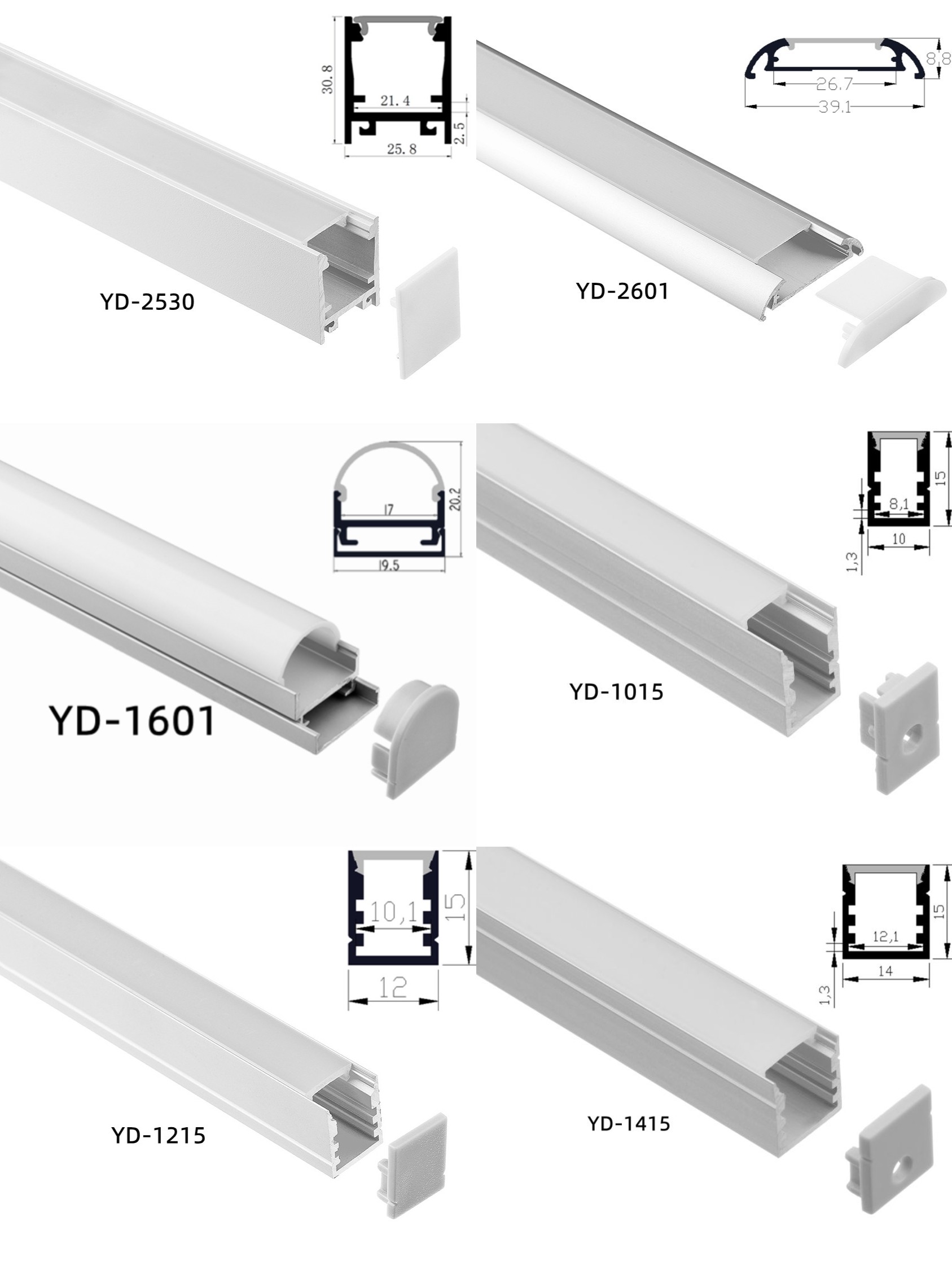 39.1*8.8mm Surface Mounted LED Profile LED Aluminium Profile For Cabinet Light