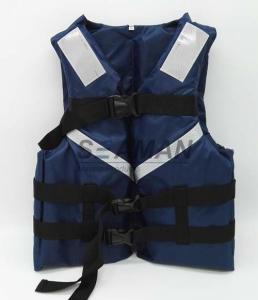 China 300D Oxford Navy Blue Men's Watersports Life Jacket SOLAS Reflective Tape Size S, M, L, XL wholesale