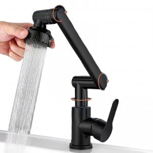 China 2.2GPM SS304 Universal 1080 Rotatable Faucet Black Pull Out Tap For Kitchen & Bath on sale