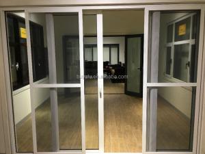 3 Track Rail Home Sliding Door With Screen And Grating Grilling Rack Rotor Handle Lock
