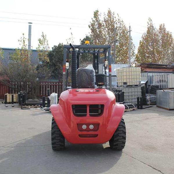 3.5 Ton 2 Wheel Drived Forklift Truck Hydraulic Transmission Rough Terrain