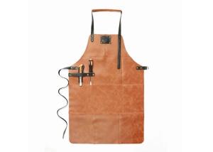 China Hang Neck Adjustable Chef 60 X 80cm Genuine Leather Apron wholesale