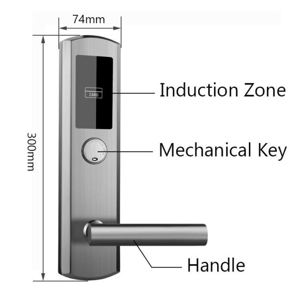 Ss304 Hotel Card Reader Locks Swipe ANSI Hotel Card Door Lock System