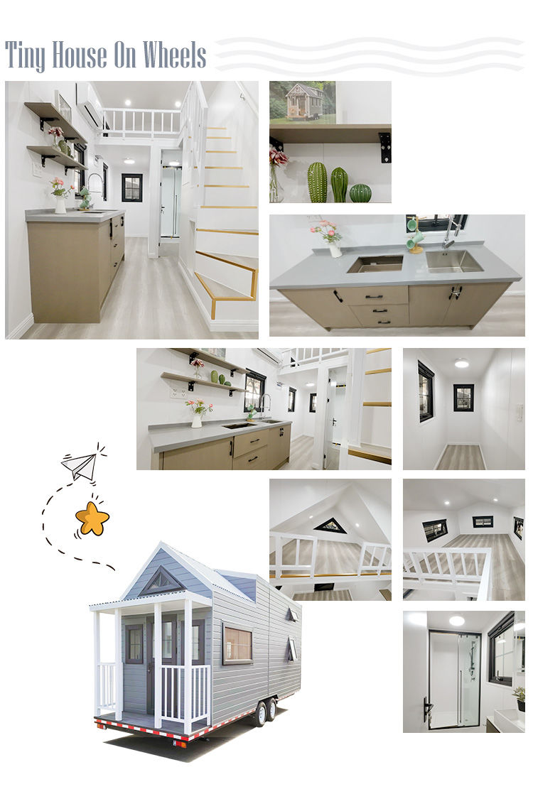 EU/AU/USA Standard Prefabricated Modular Home Kit Tiny House On Wheels With Three Bedrooms